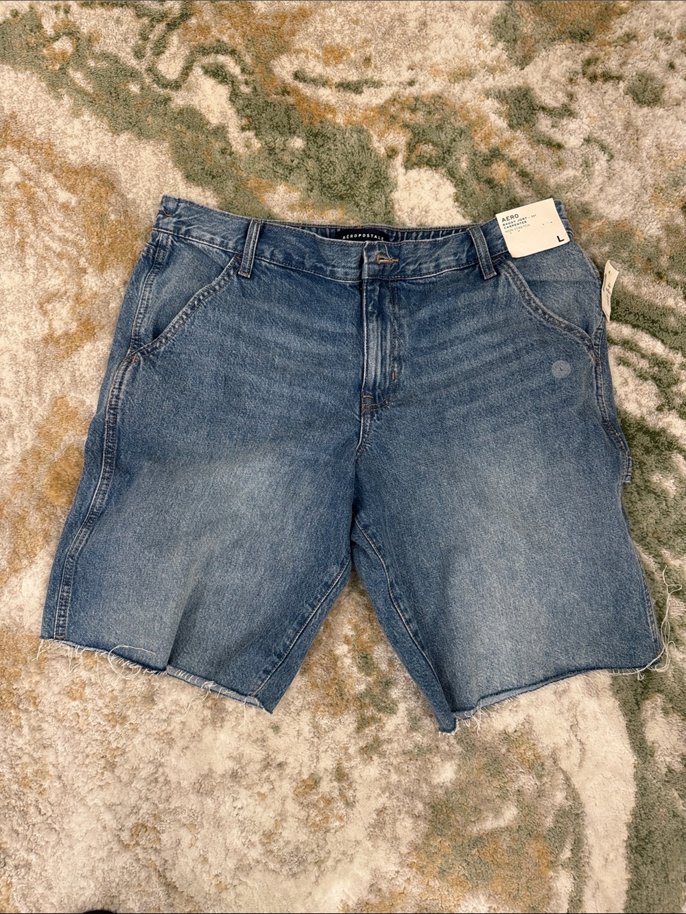 Aeropostale Denim Cutoff Baggy Jorts - Blue